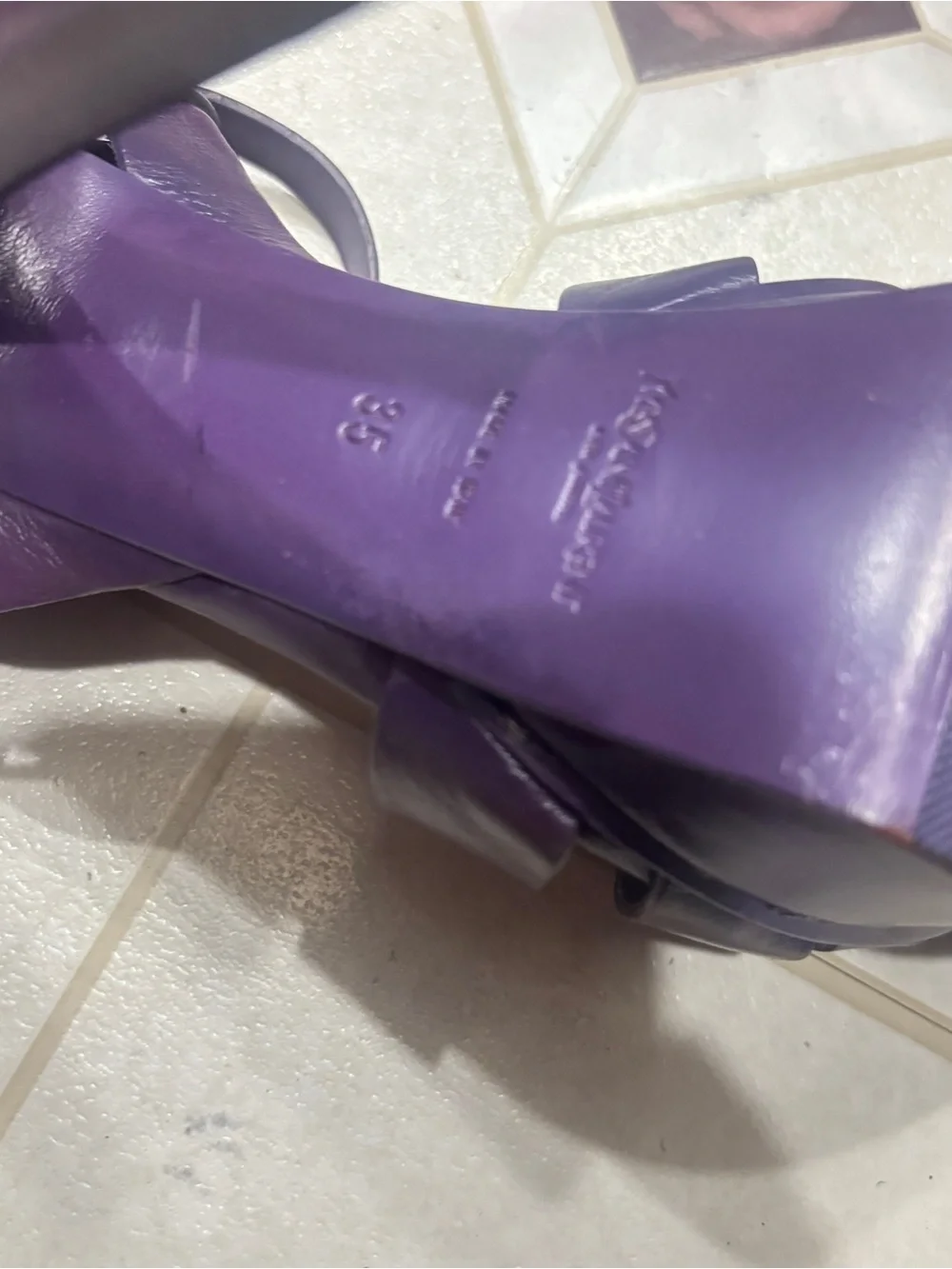 Yves Saint Laurent Deep Purple Braided Strappy High Heel Sandals